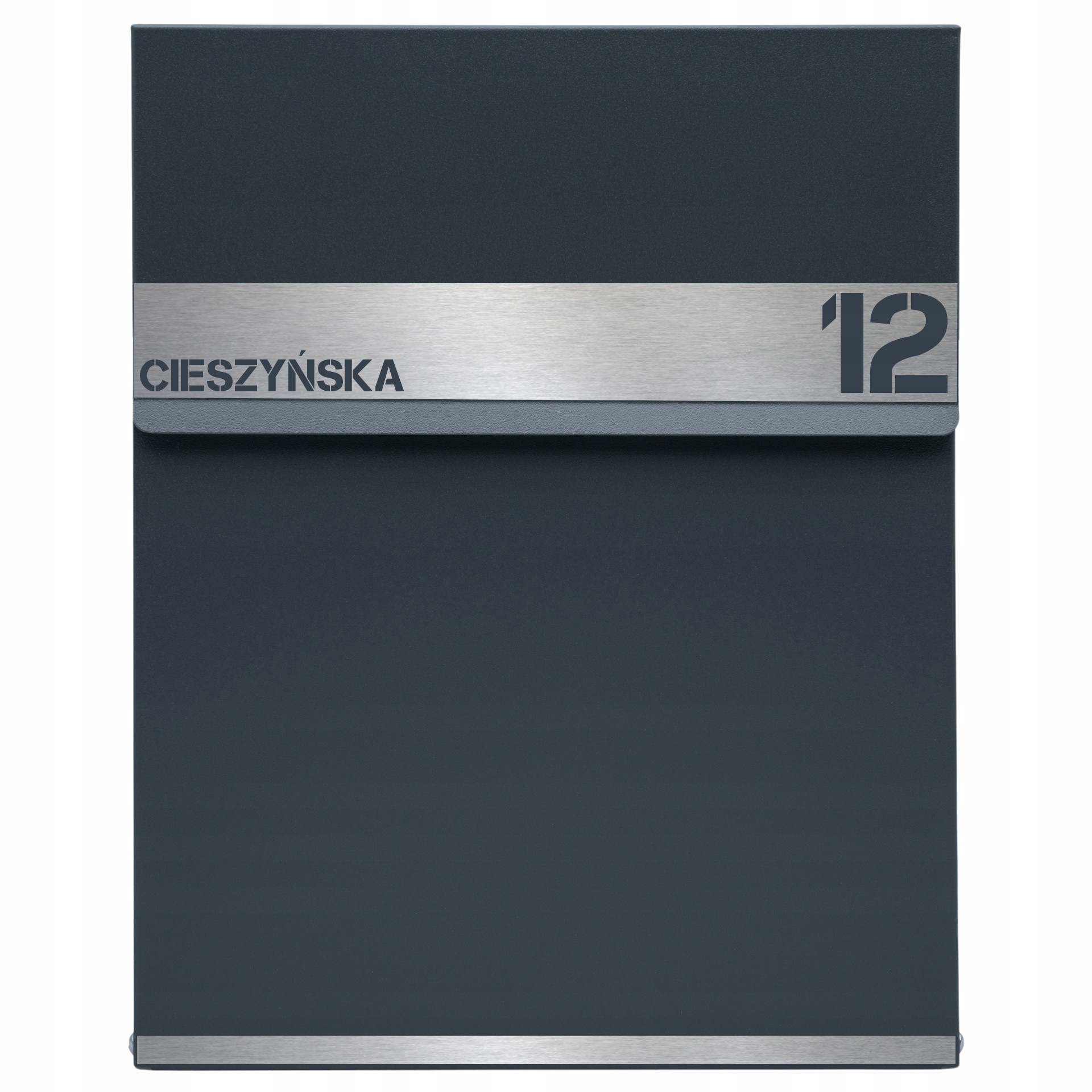 Antracitová Slim Poštovní Schránka Na Dopisy S Vaší Adresou, Laserové Gravírování