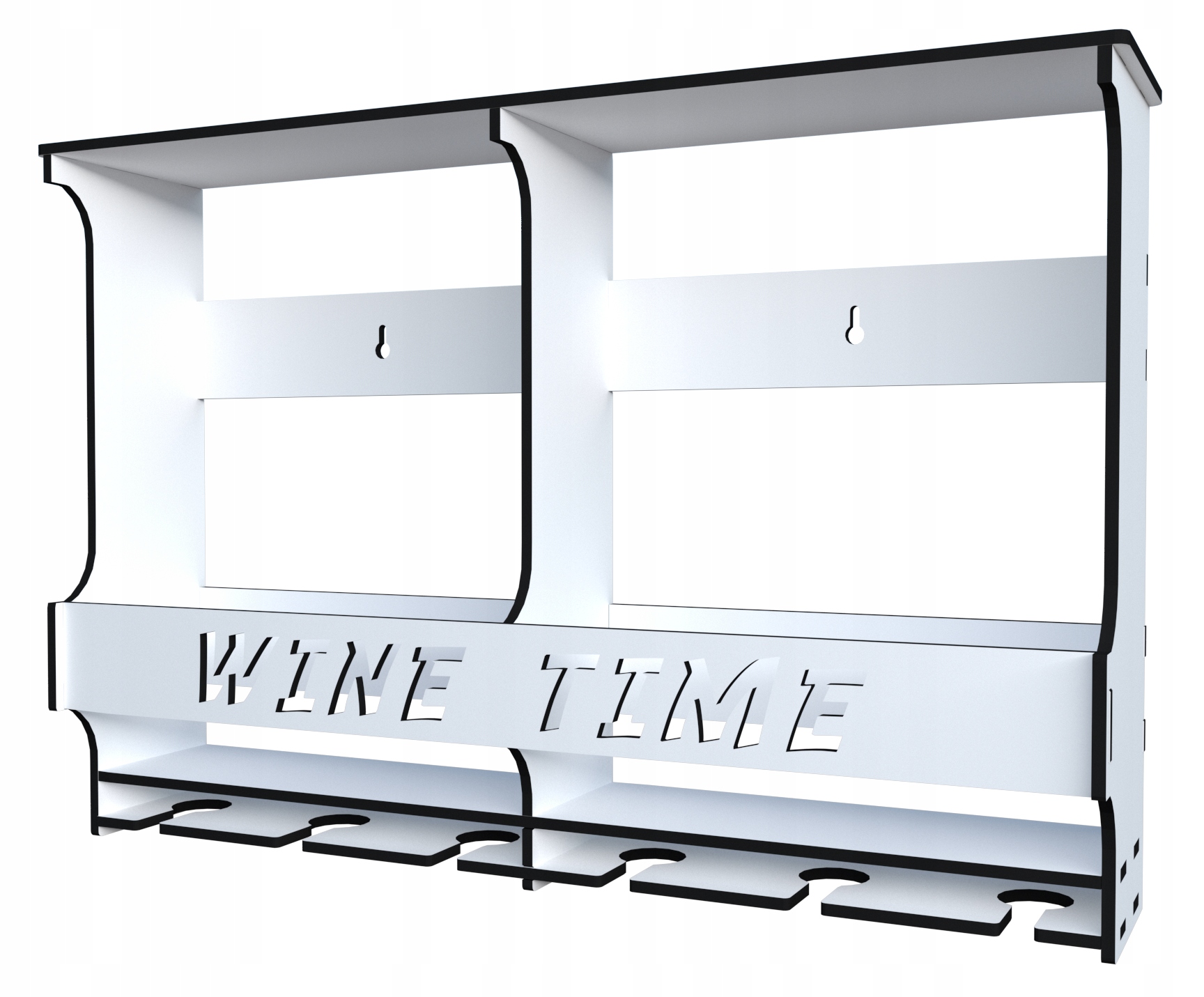 PÓŁKA WISZĄCA REGAŁ STOJAK NA WINO 6 BUTELEK Materiał drewno