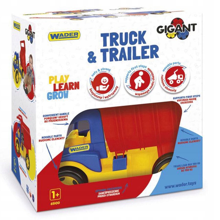 WYWROTKA GIGANT TRUCK Z PRZYCZEPĄ WADER 65100 Model 65100