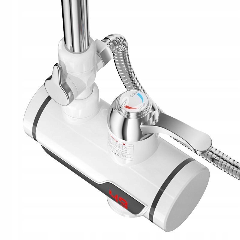 Przepływowy elektryczny podgrzewacz wody dom działka z prysznicem 3000W Marka Omna