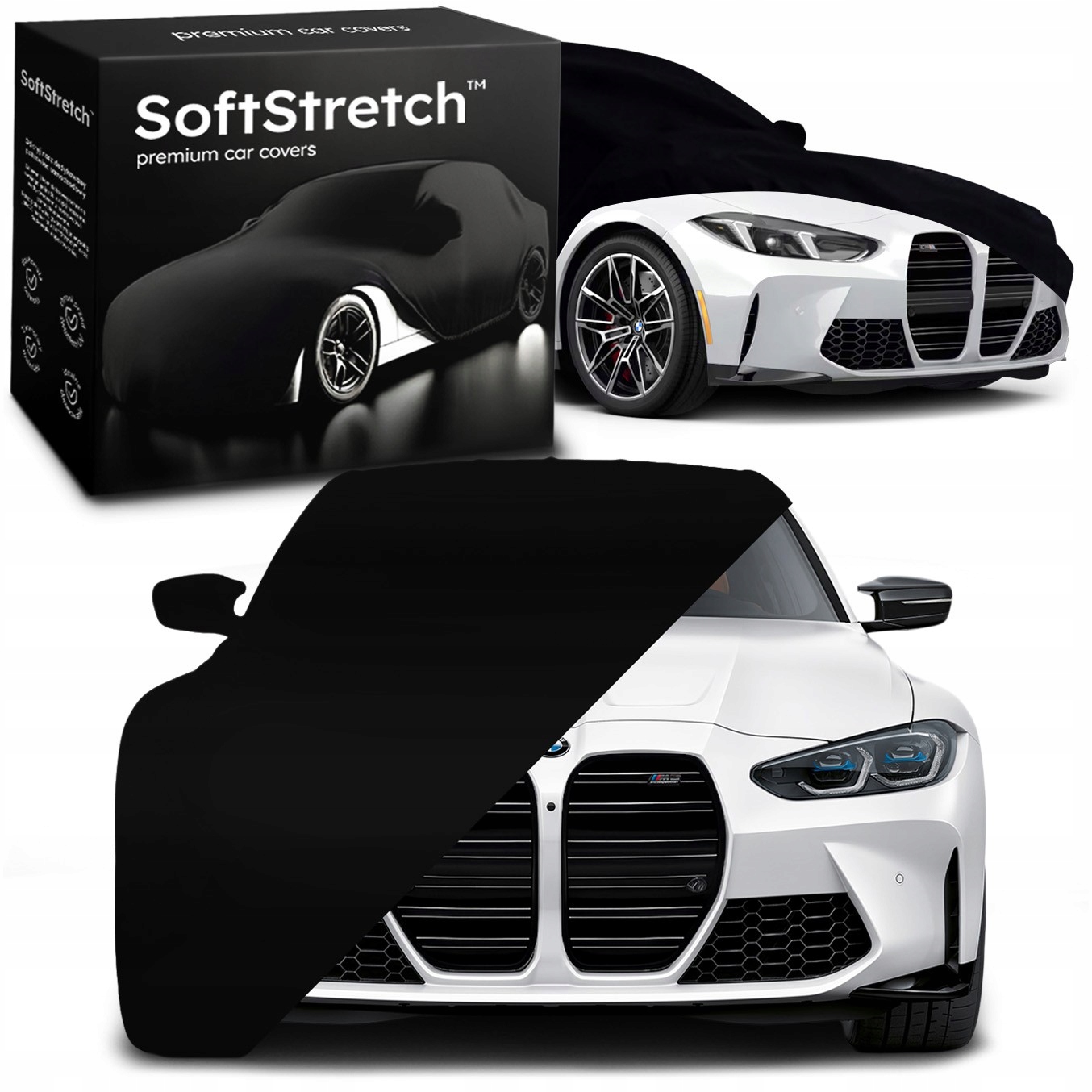 Elastický potah do auta SoftStretch Premium pro M3 G80 černý