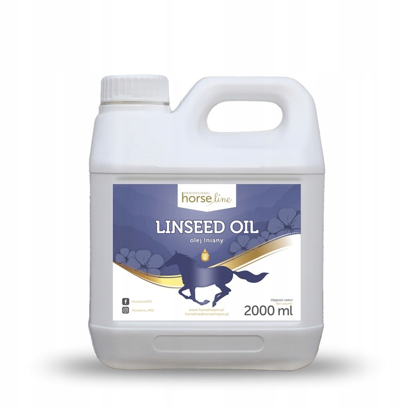HorseLinePro Linseed Oil 2L Olej Lniany Dla Koni Tłoczony Na Zimno