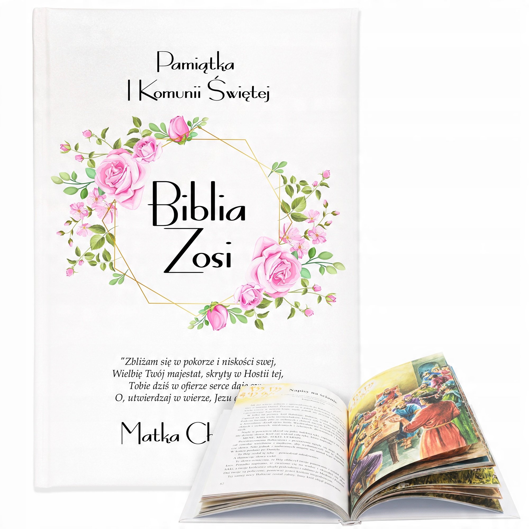 

Biblia Pamiątka Pierwszej Komunii Świętej imię Wz