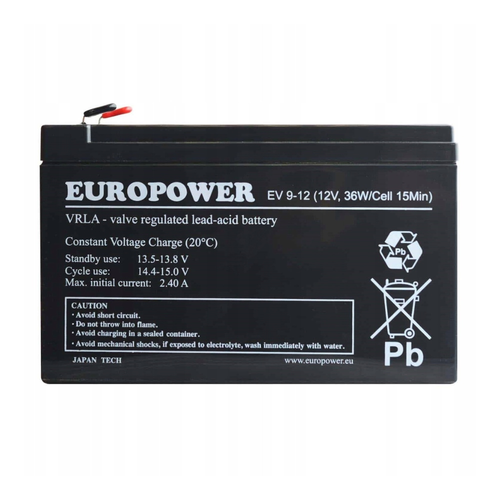 Europower Akumulator Ups 12V 9AH Vrla EV9-12T2