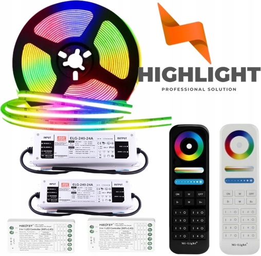 30m Sada Led Cob Rgb páska CRI90 15W 24V Wi-Fi