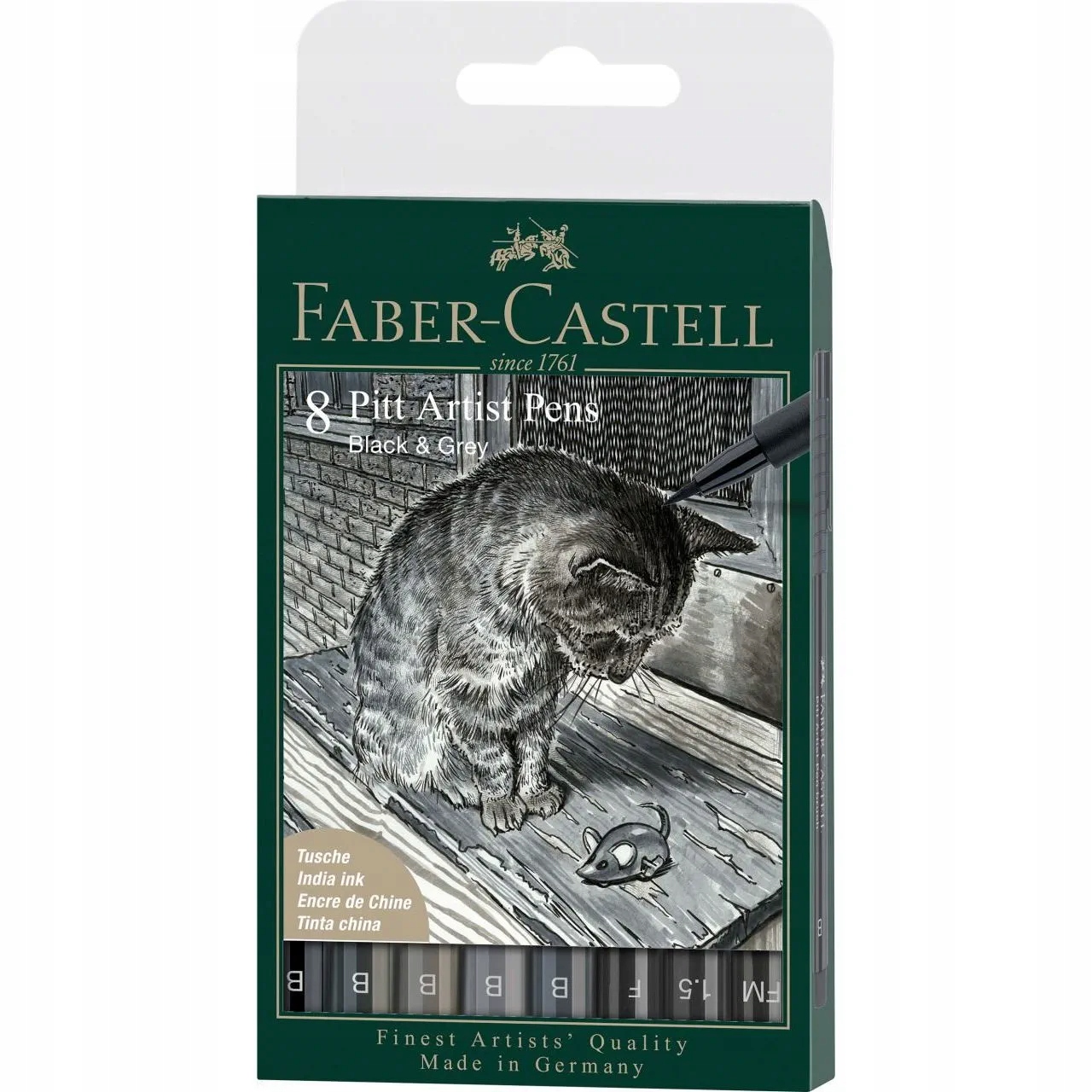 Faber-castell Pitt Artist Pen B Šedá Černá 8 Ks