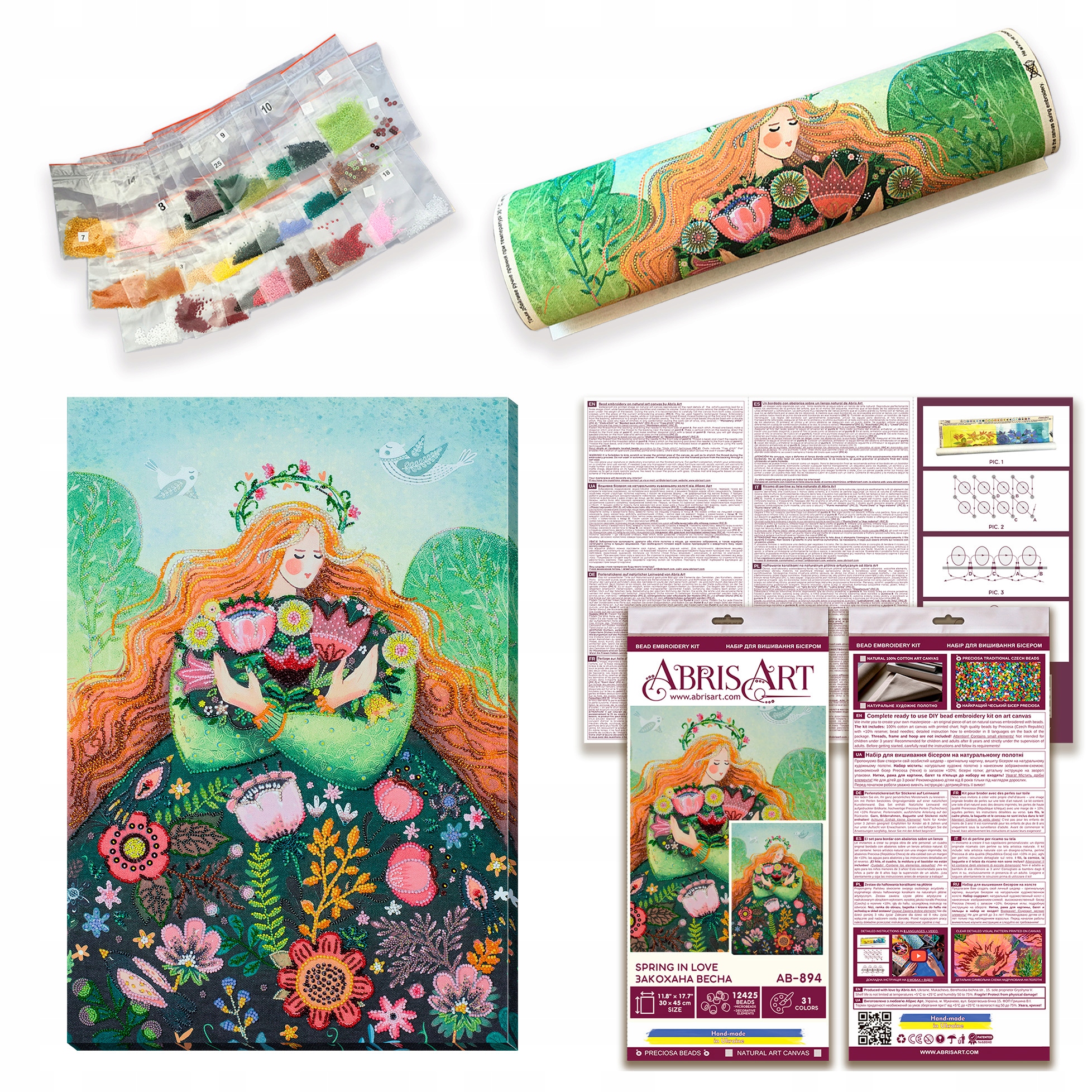 Sada pro vyšívání z korálků 300x450 korálky Preciosa Ornela Jaro a květiny