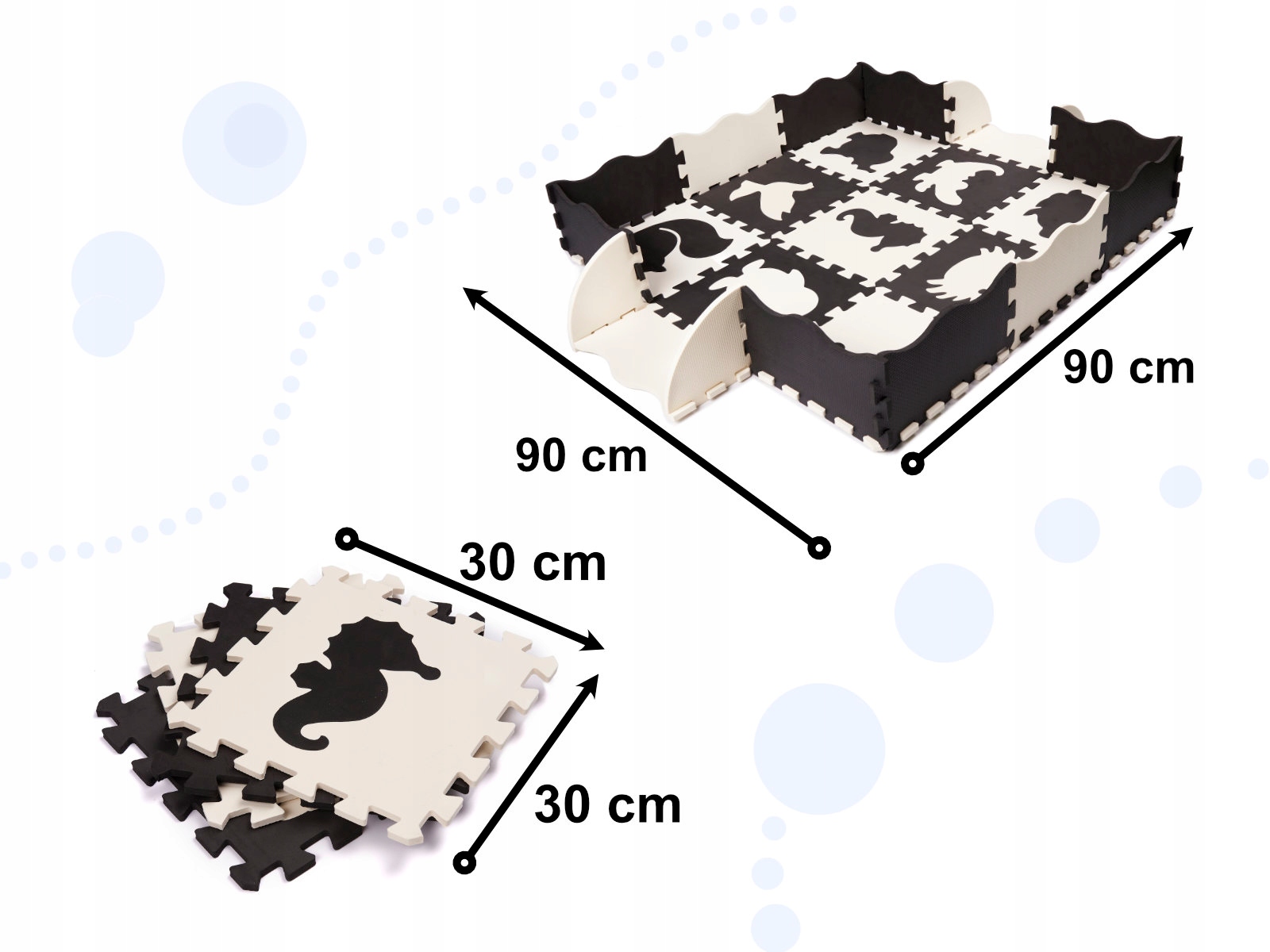 PUZZLE PIANKOWE MATA KOJEC DLA DZIECI 25 ELEMENTÓW CZARNO-BIAŁE Wiek dziecka 3 m +