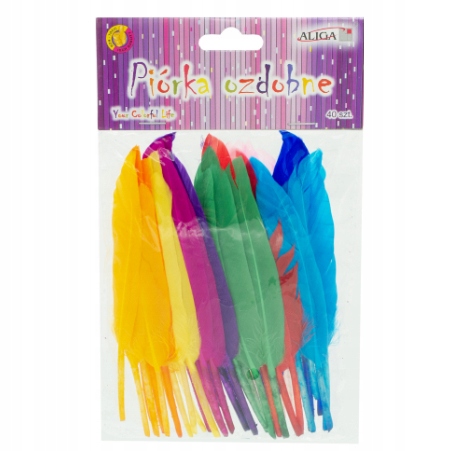 Piórka pióra lotki ozdobne dekoracyjne kolorowe