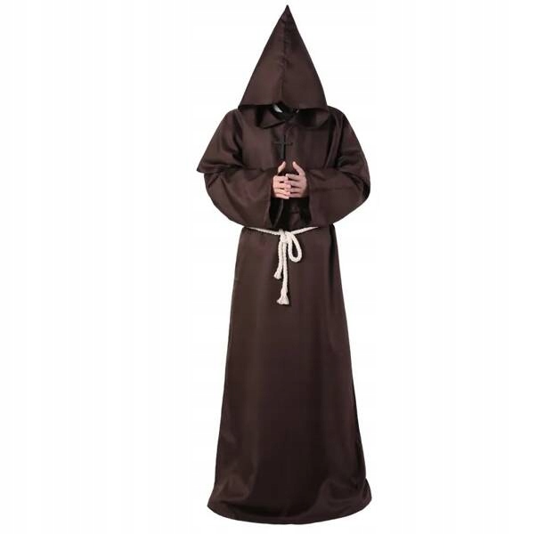 STRÓJ MNICH MNICHA ZAKONNIKA KSIĘDZA BRĄZOW KOSTIUM PRZEBRANIE HALLOWEEN XL