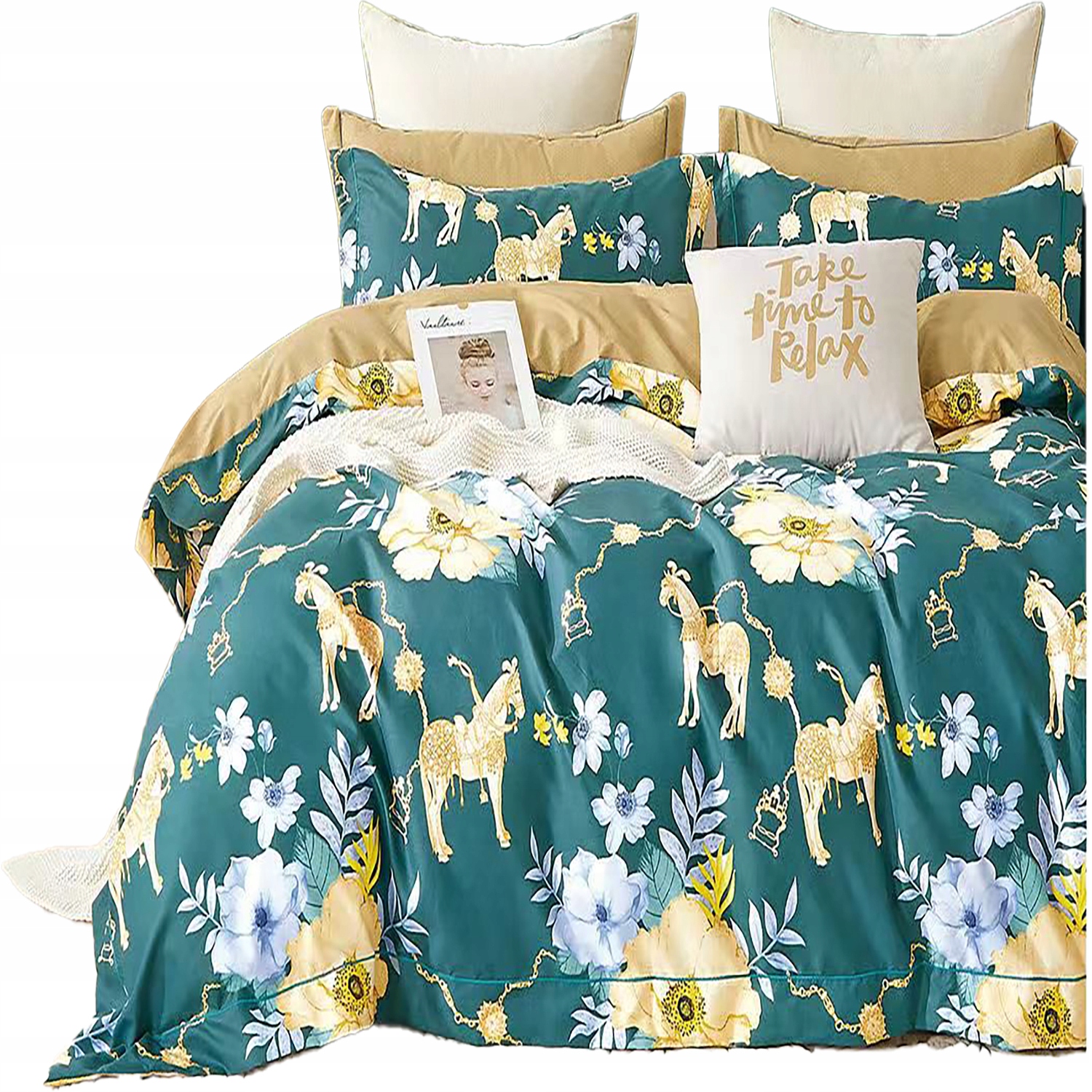 Dwustronna Pościel Flanela 2 Poszewki 70x80 Komplet Poszwa 200x200