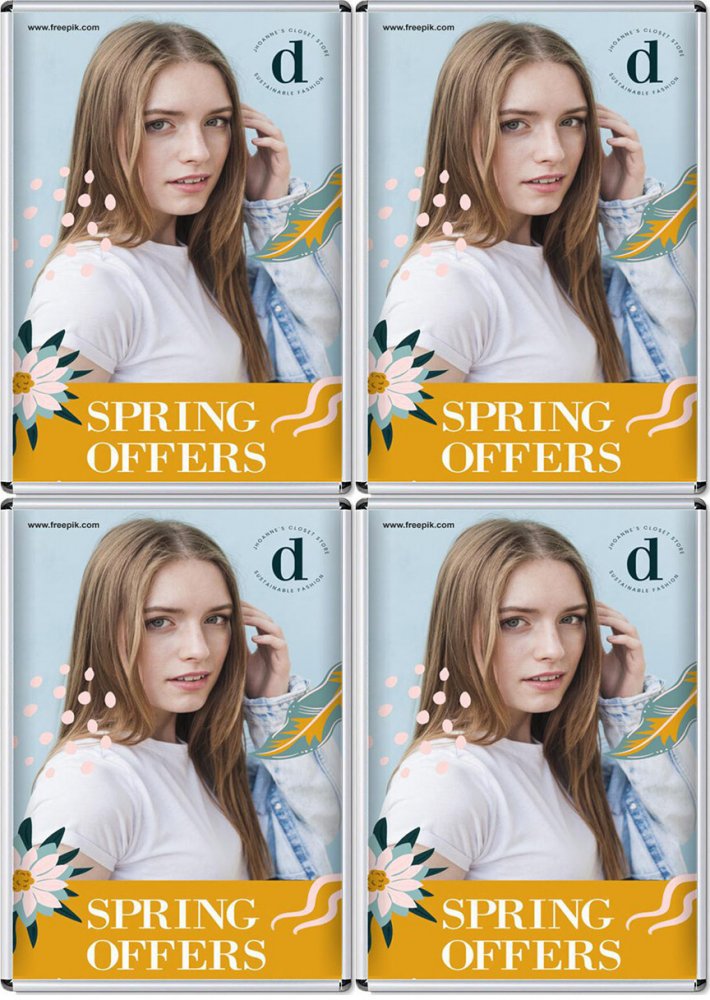 RAMKA ZATRZASKOWA A4 NA PLAKAT INFORMACYJNA x 4