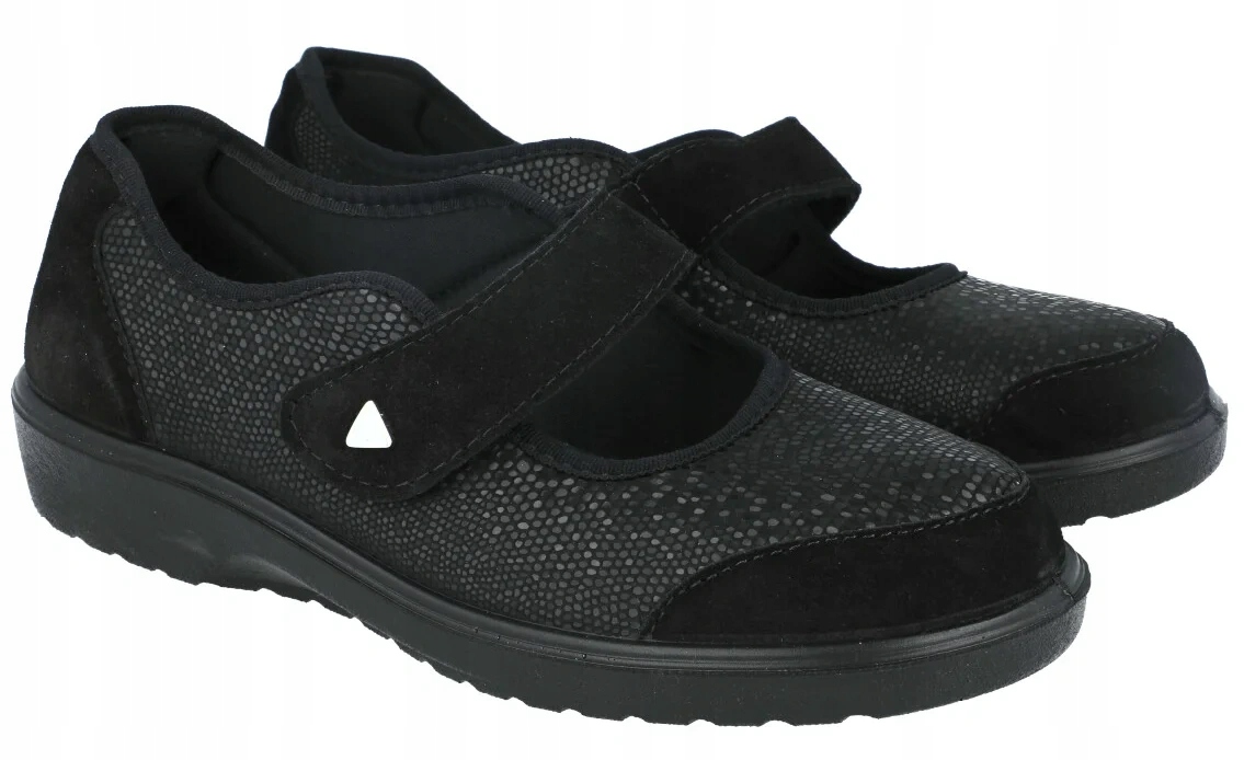 Varomed 32701 velikost H, černé polobotky na široké nohy, měkké boty R40