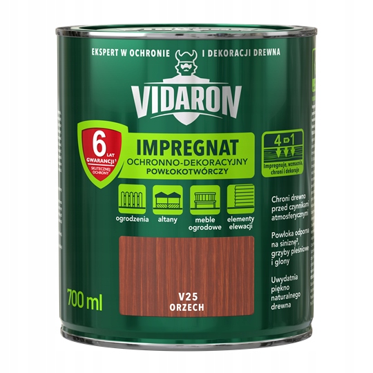 

Vidaron Impregnat Do Drewna Ochronny Orzech 0,7L