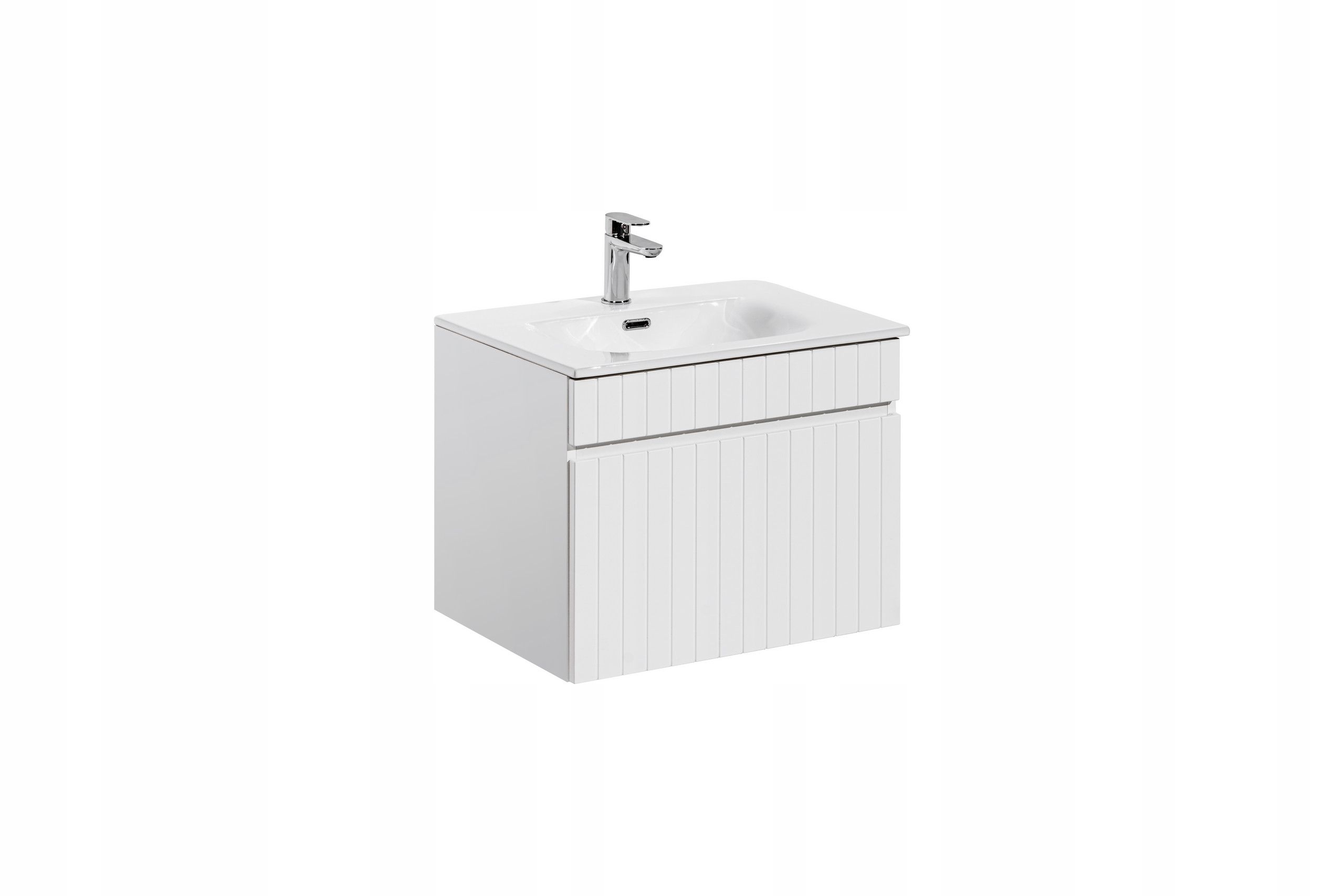 SZAFKA ŁAZIENKOWA Z UMYWALKĄ 60 CM RYFLOWANA