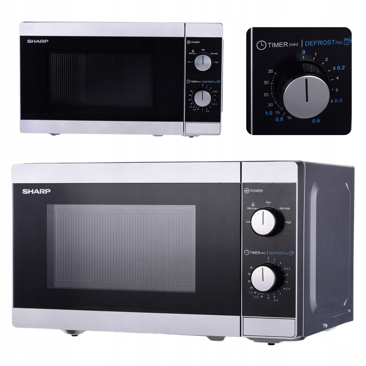 Kuchenka mikrofalowa wolnostojąca Sharp YC-MS01E-S srebrna 800W 20L