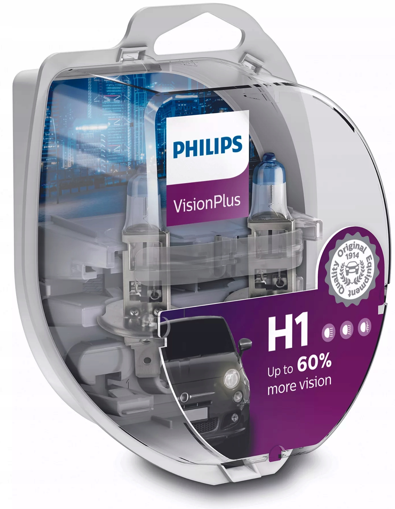 

Philips Żarówki H1 VisionPlus +60% Więcej Światła