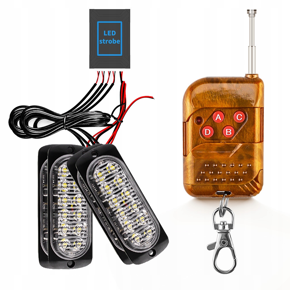 LAMPA OSTRZEGAWCZA 12 LED STROBOSKOP PILOT 12-24V Producent części Inny