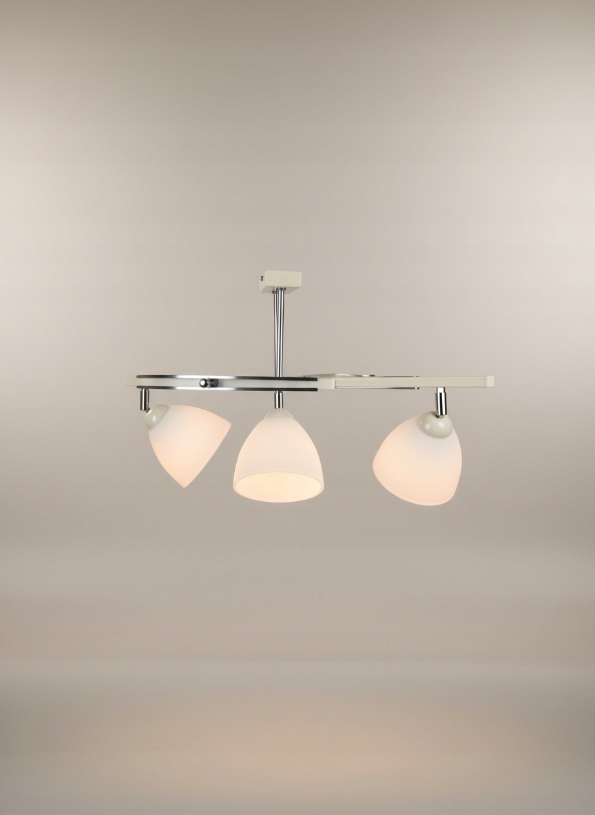 Stropná Lampa Luster Fiona 3 Béžová 3x E27 Euro-lamp Biela Hladká Tienidlo