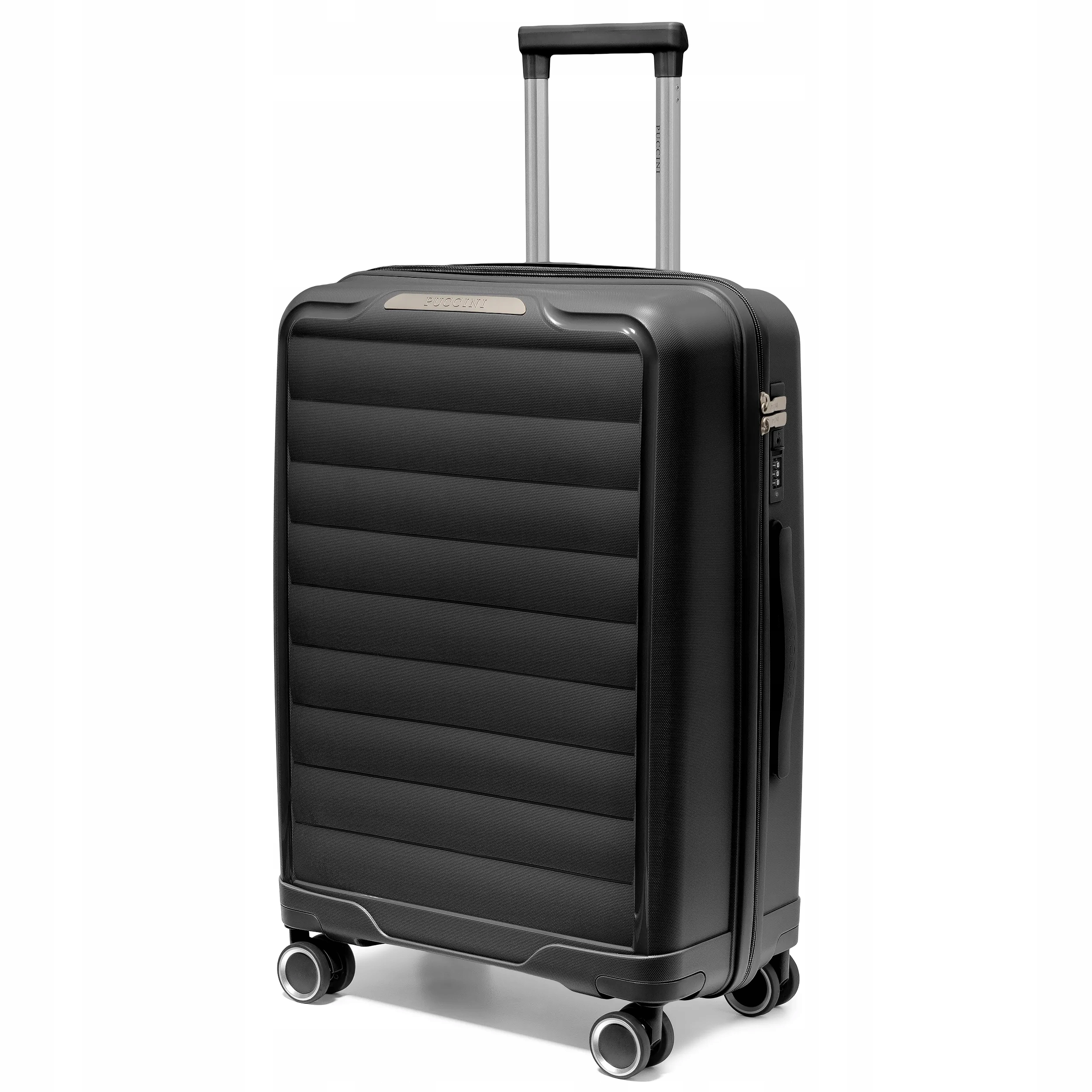 Puccini Střední cestovní kufr 4 kolečka Polypropylen Černá PP030B-1