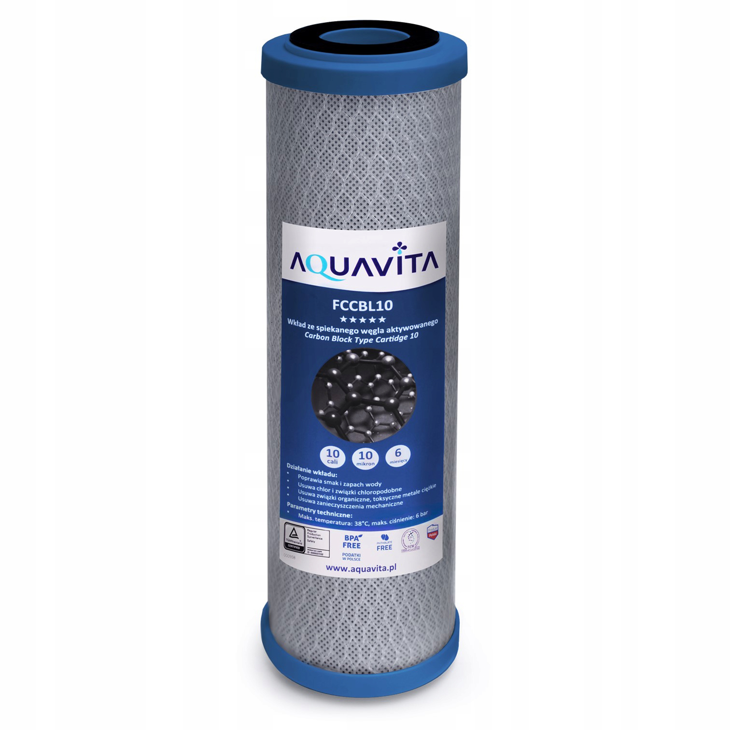 

FCCBL10 Aquavita Blok Węglowy Filtr Wody Bpa Free