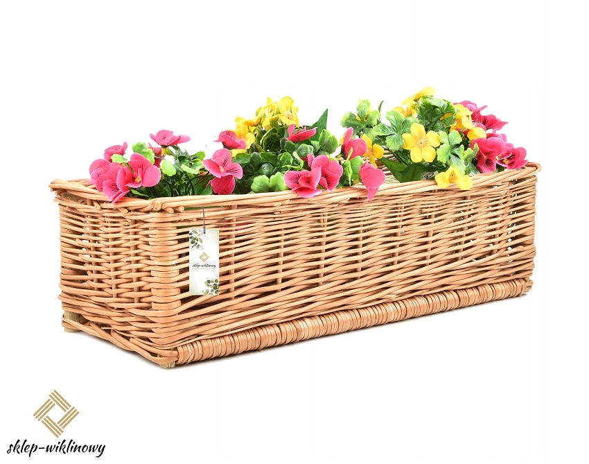 Balkonový truhlík na květiny Balkonová proutěná krytka z proutí 40 cm