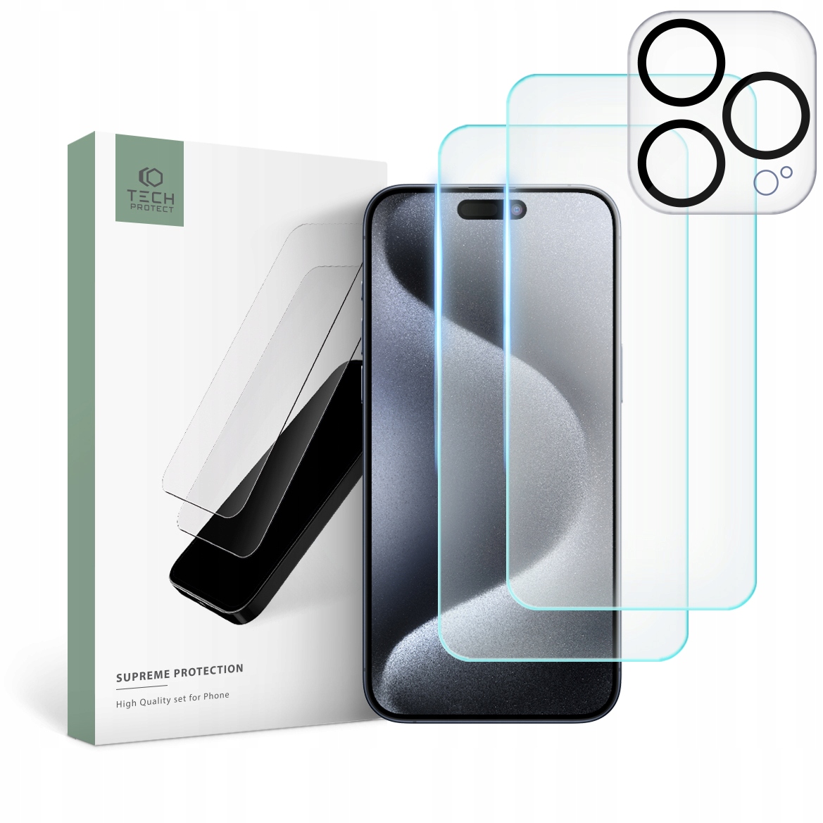 Szkło Hartowane Tech- Protect Supreme Set 3- Pack iPhone 16 Pro Max Clear