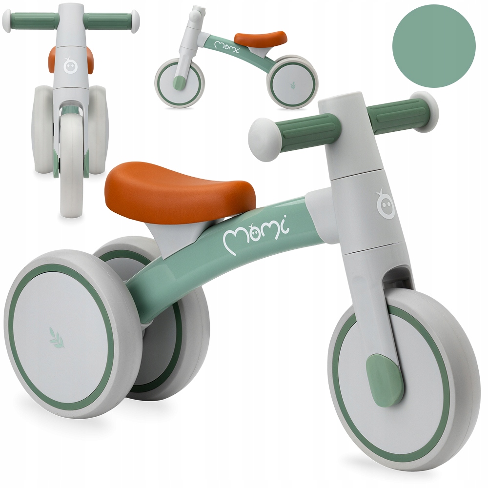 Rowerek biegowy MoMi Tedi zielony od 1 roku lekki aluminiowy do 20kg