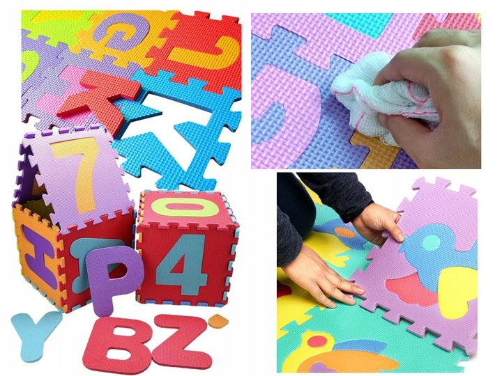 DUŻE PUZZLE PIANKOWE MATA PIANKOWA CYF* LIT* 72el Marka Tobbi-Toys