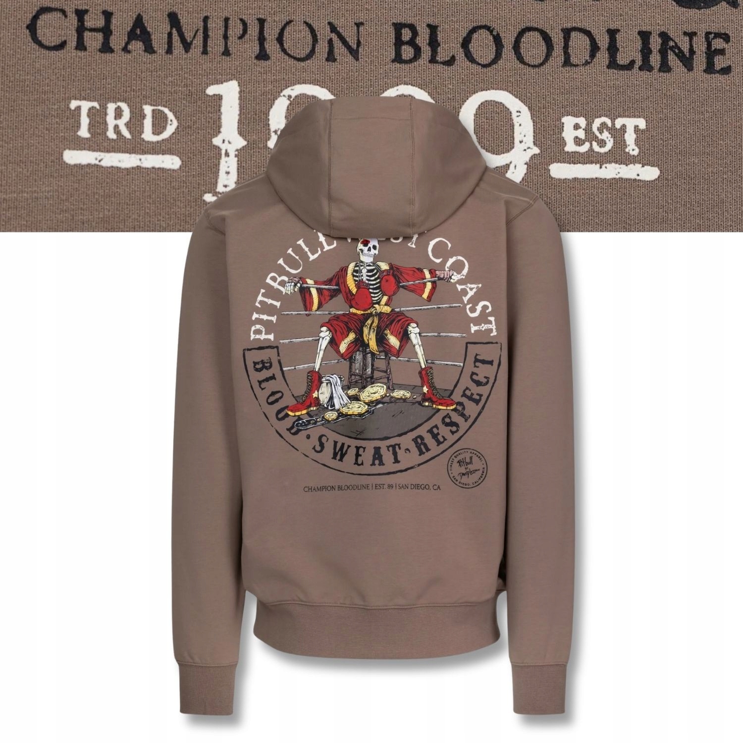 Pánská Rozepínací mikina na zip s s kapucí Pitbull Bloodline II tepláková 3XL