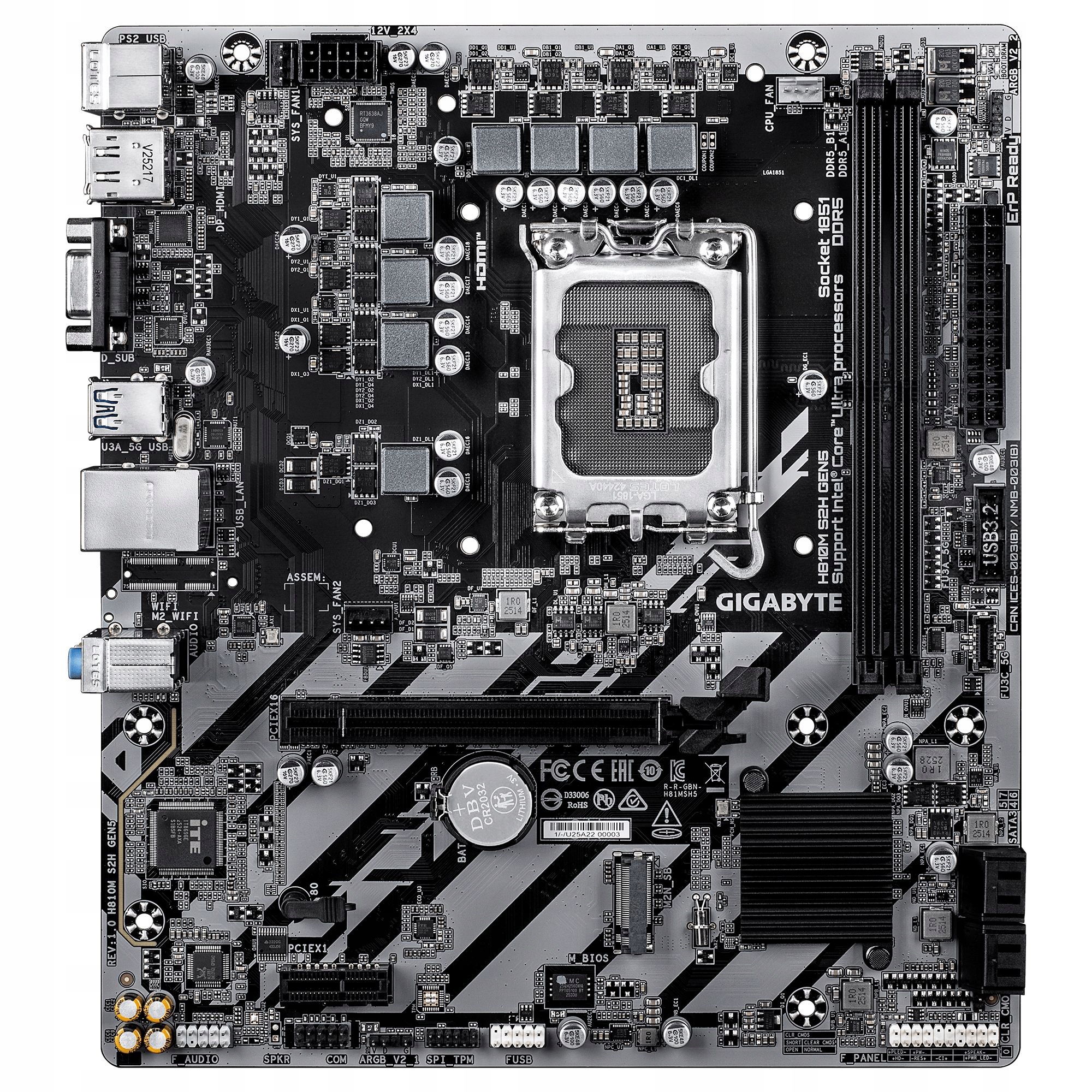 Gigabyte H810M S2H GEN5 płyta microATX LGA1851 DDR5, PCIe 5.0, M.2
