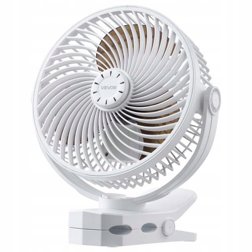 Vevor Mini Ventilátor S Usb Klipom, 3 Rýchlosti, Cirkulačný Biely