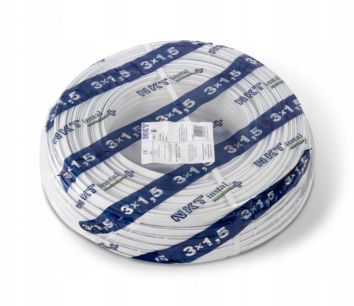 Przewód Płaski elektryczny, instalacyjny YDYp Nkt 3 x 1,5