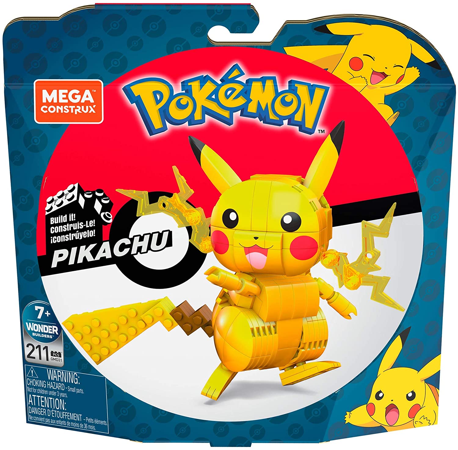 Figurka Pokemon Pikachu Klocki 211el Mega Construx Marka Mattel