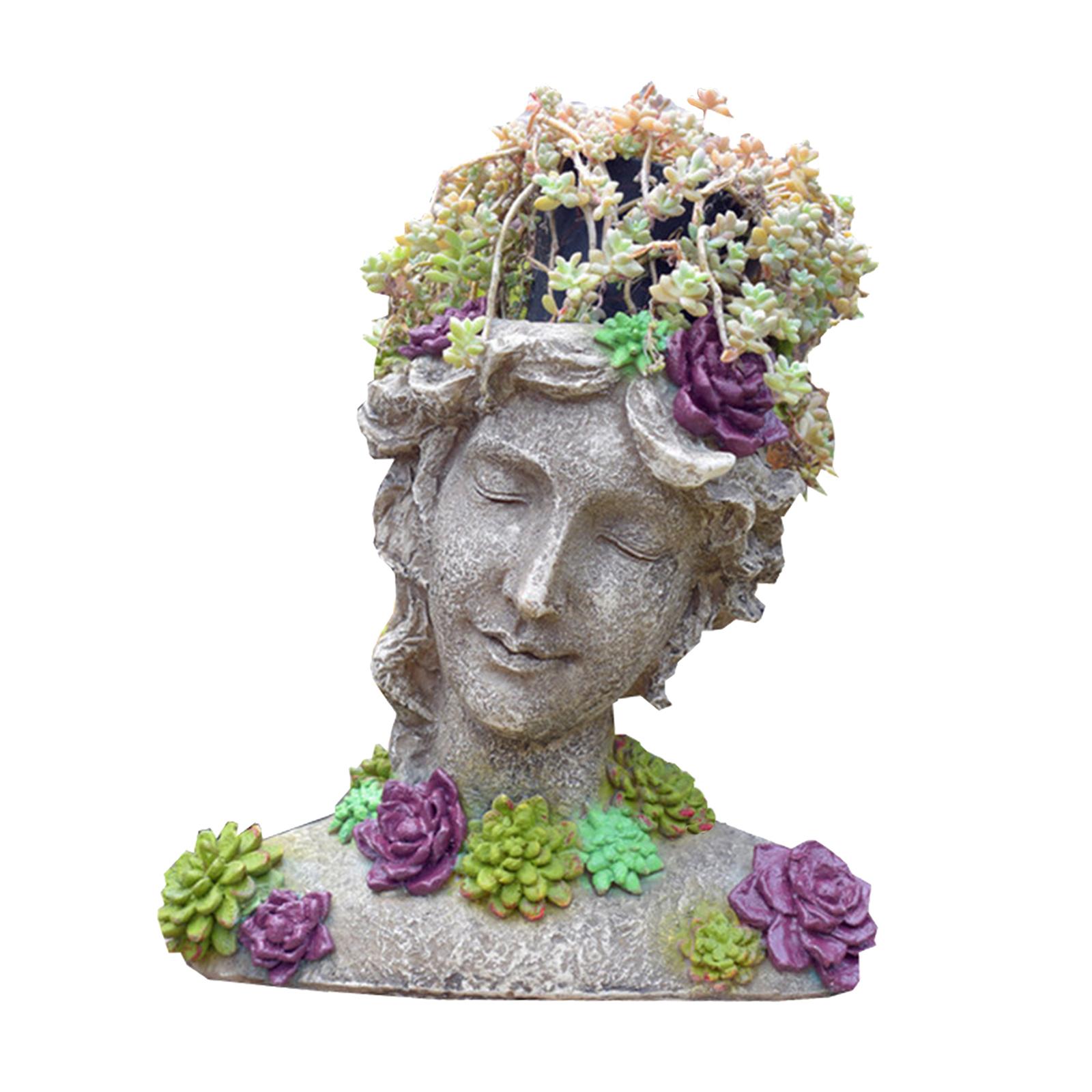 Kreatívny kvetinový hrniec s hlavou gréckej bohyne