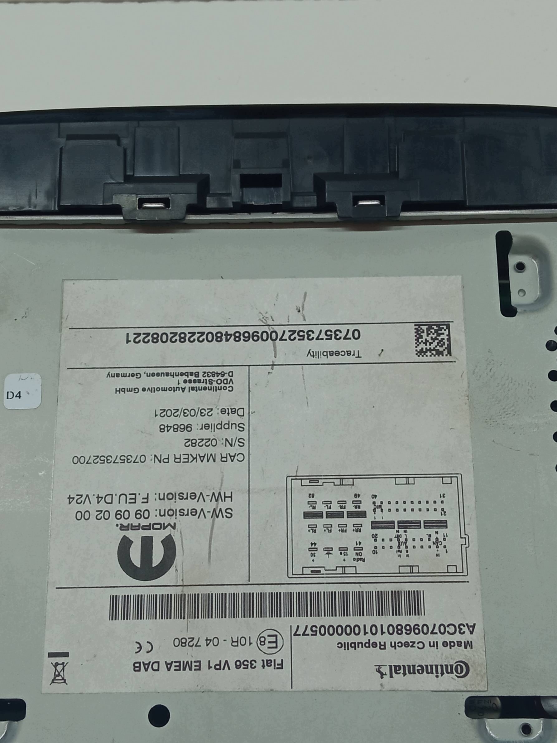 RADIO 07357352700 Fiat Tipo II (2016- )