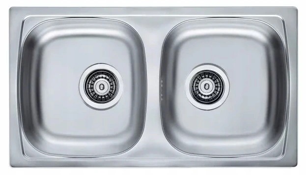 ZLEWOZMYWAK STALOWY WPUSZCZANY 78X43,5 GŁADKI 2 KO