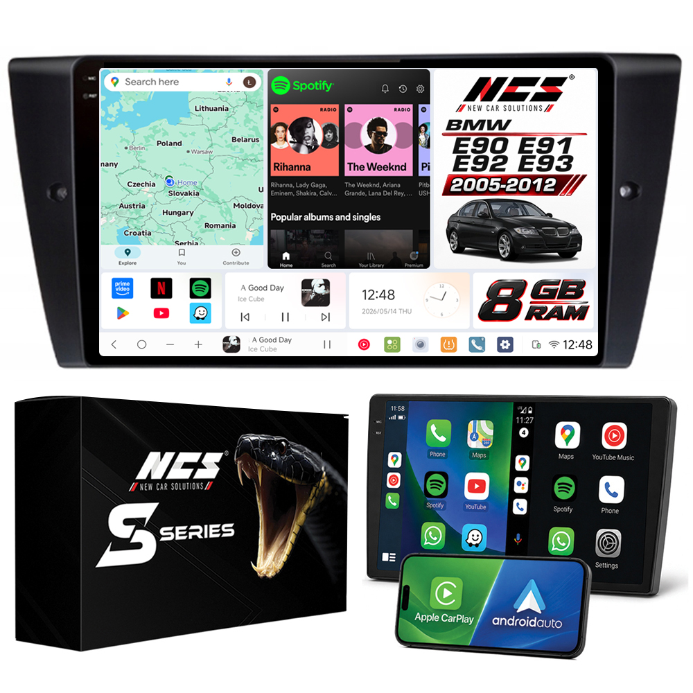 Rádio Navigace Ncs DS9 Bmw E90 E91 E92 2005-2012 Android 8GB Lte 9″