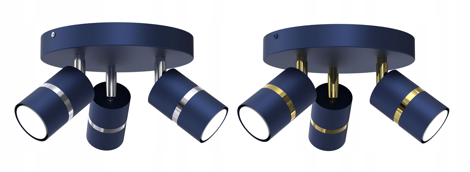 PLAFON KOŁO SPOT TUBA EYE METAL 3xGU10 NAVY GRANAT