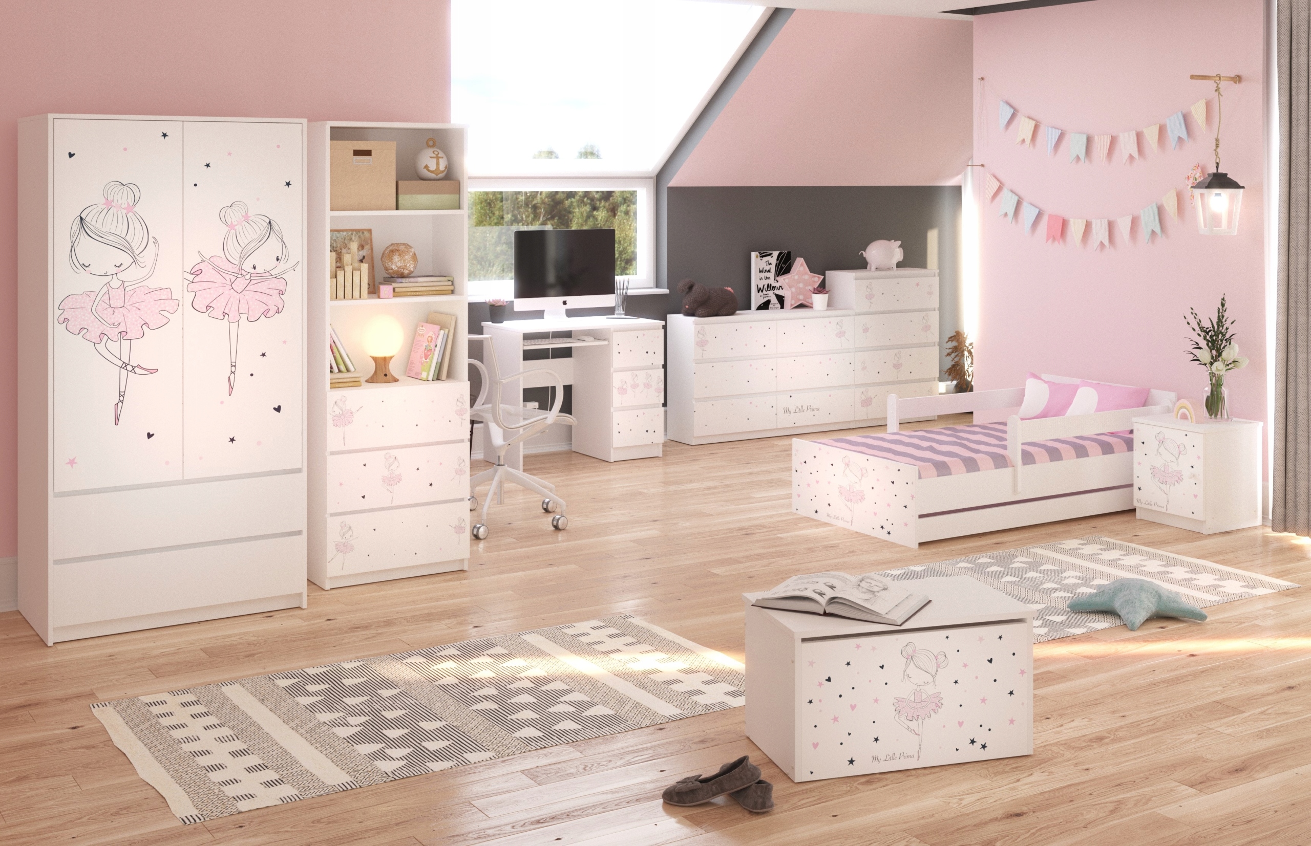 Komplet MEBLI łóżko MAX 160x80 ZESTAW 7 elementów Marka Baby Boo