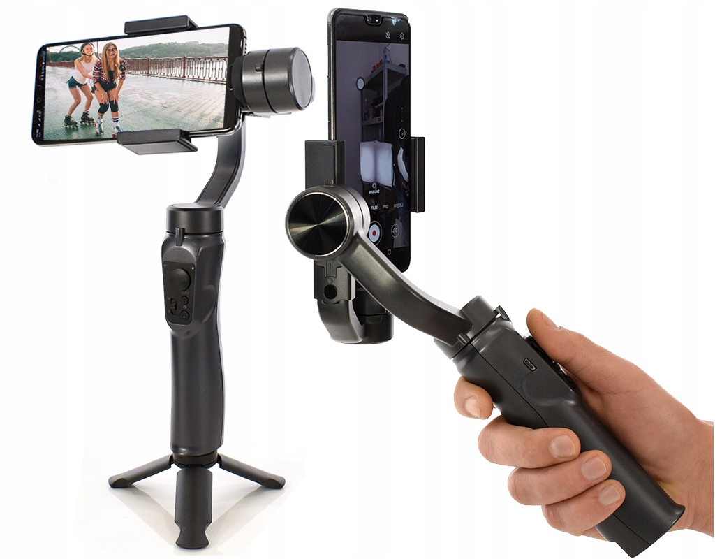 

Gimbal Stabilizator 3-osiowy Kij selfie tripod Bt