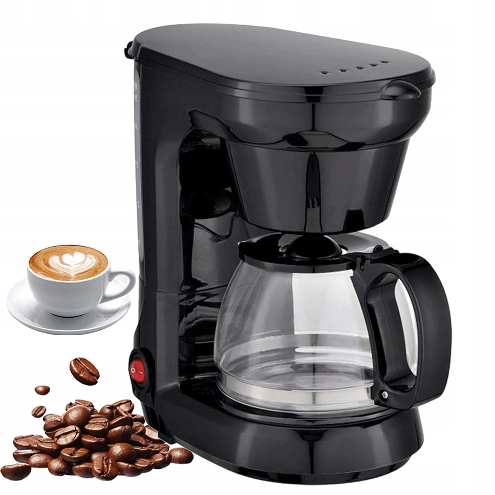 Ekspres Przelewowy 750ML Czarny Do Kawy Z Filtrem Antykapanie Coffee Maker