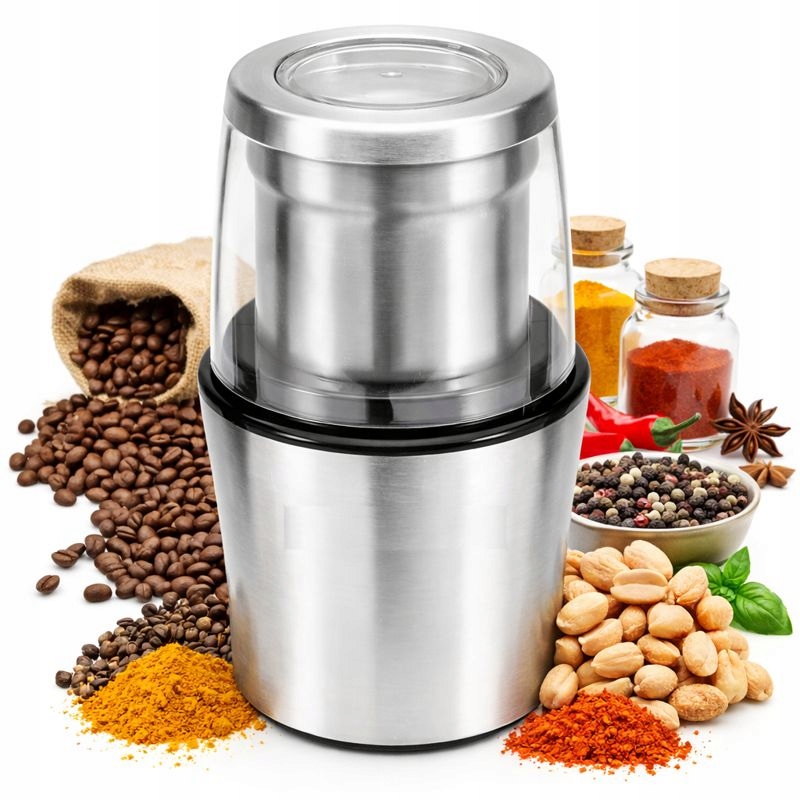 2w1 Rozdrabniacz i Młynek Elektryczny do orzechów ziaren ziół kawy przypraw