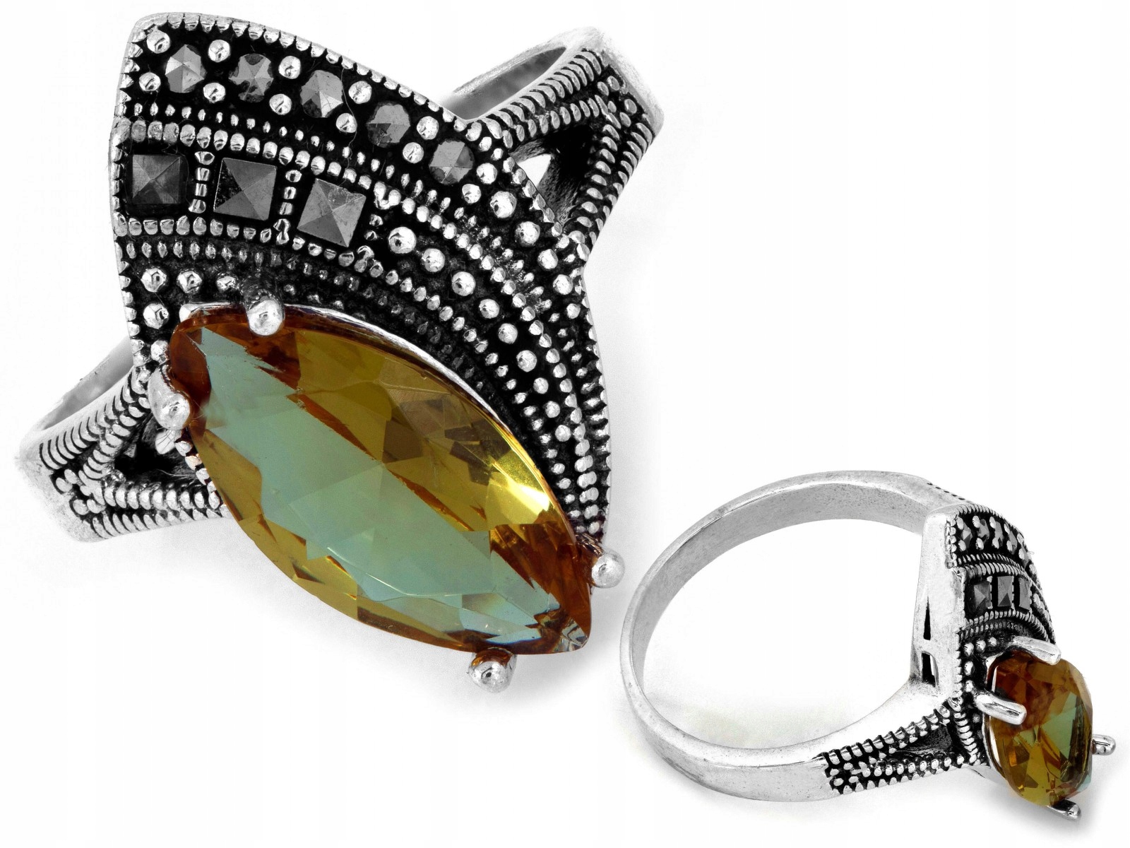 Stříbrný dámský prstýnek 925 zirkon a zultanit dárek s elegantním designem