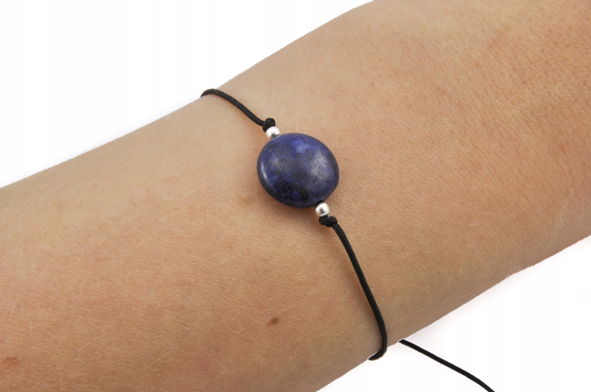 

Czarna bransoletka lapis lazuli srebro 925