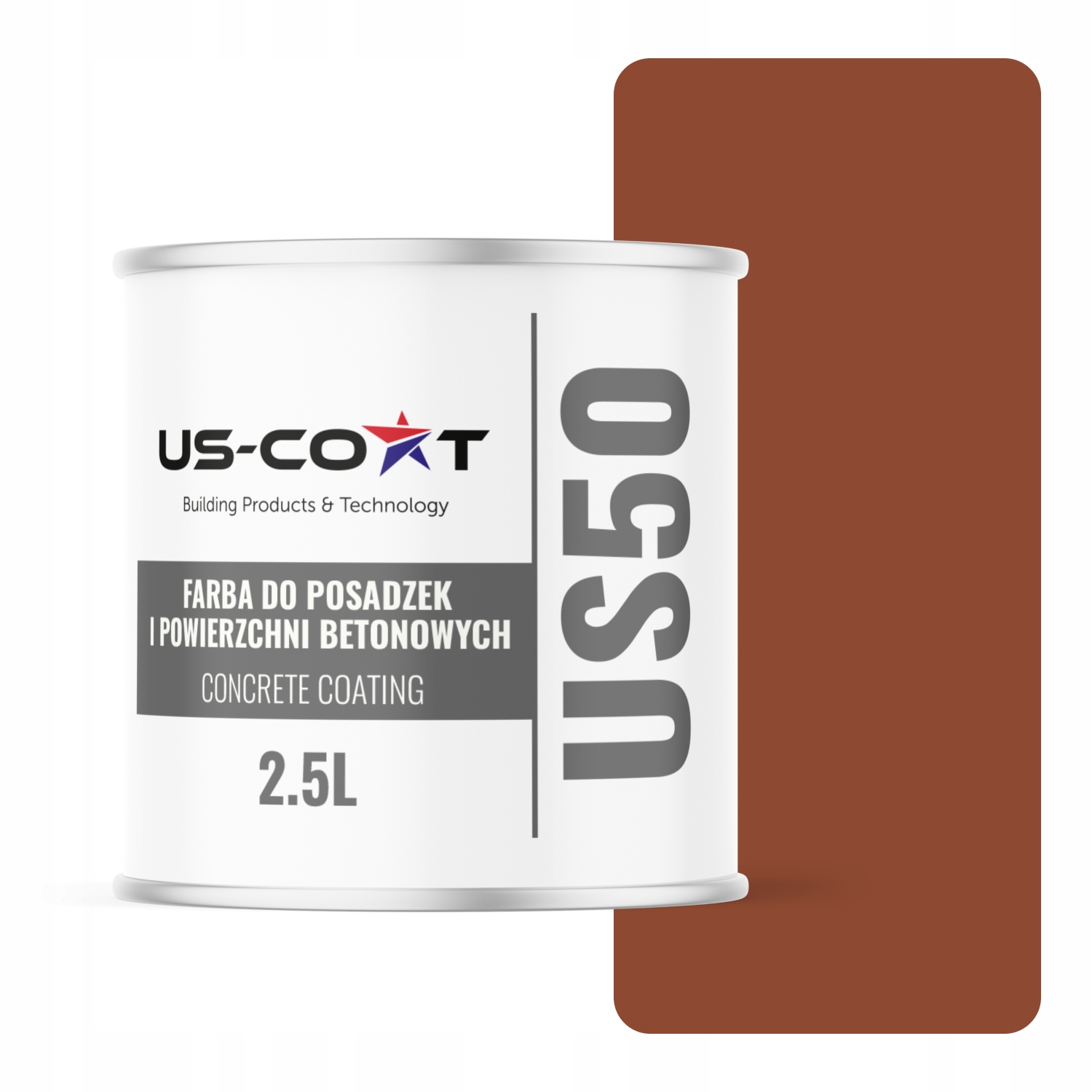 Farba na betón a garážové podlahy odolná voči chémii, tehlová Ral8004 2,5L