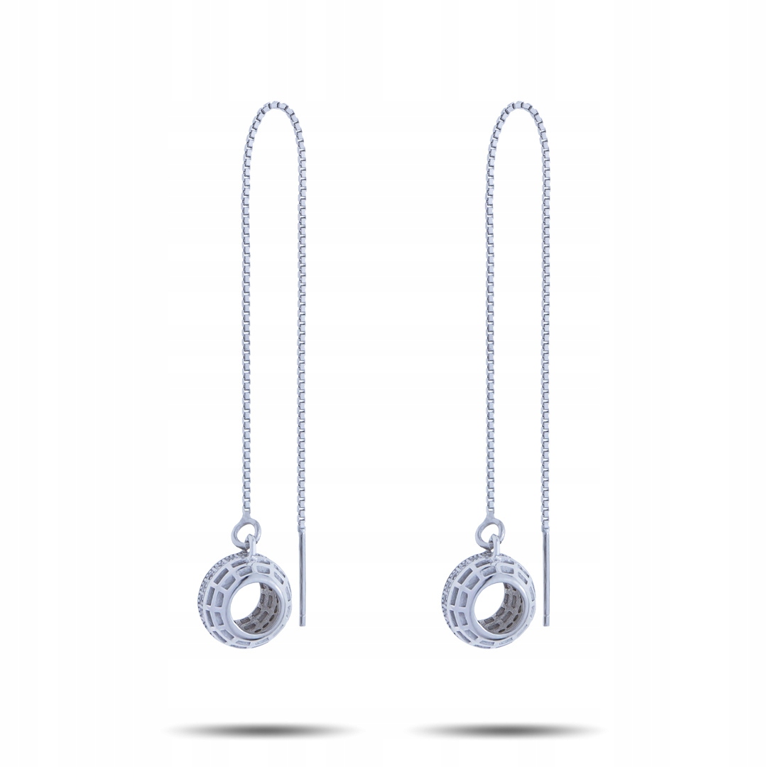 Stříbrné náušnice provléknuté přes ucho „Betlíky“