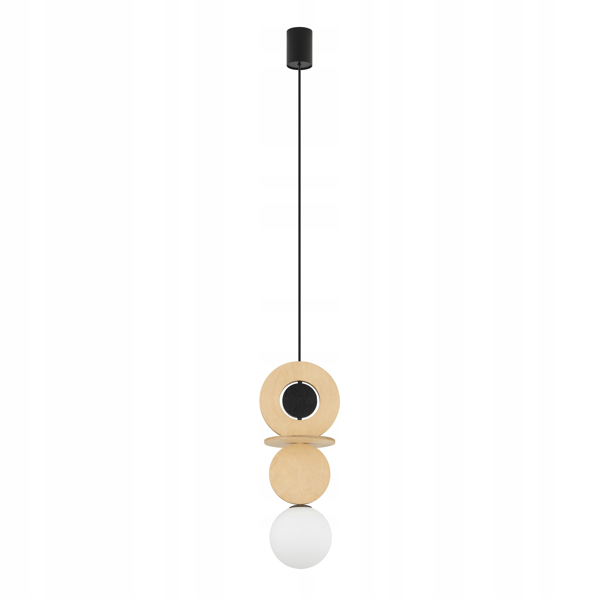 Nowodvorski Závěsná lampa Drops Wood A 1xG9 dřevo/sklo bílá koule