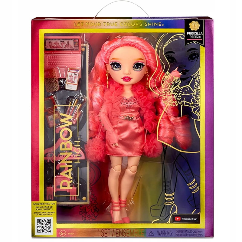 RAINBOW HIGH FASHION DOLL NEONOWO RÓŻOWA LALKA PRISCILLA PEREZ SERIA 5 Minimalny wiek dziecka 4