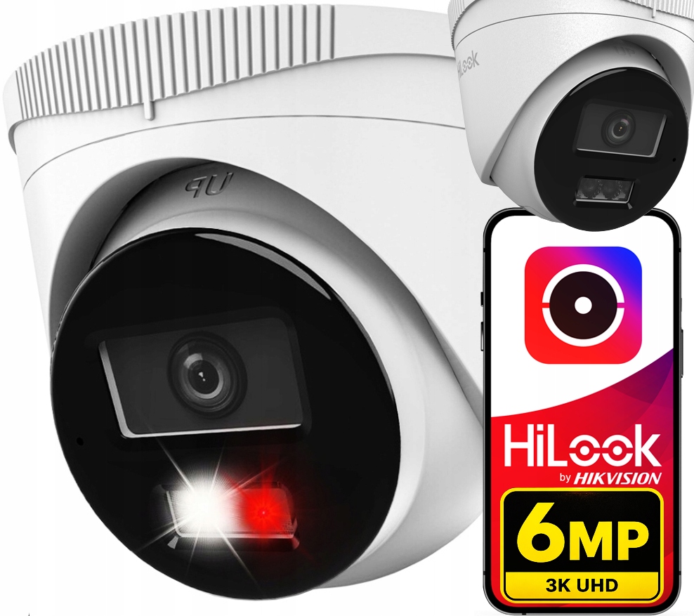 Ip kamera 6Mpx 3K HiLook od Hikvision 3200x1800p Smart Hybrid Light PoE